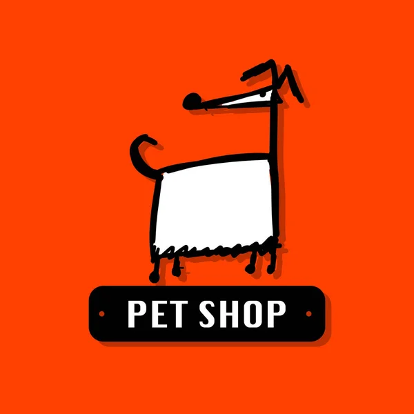 Zabawny pies, Sklep zoologiczny logo dla projektu — Wektor stockowy