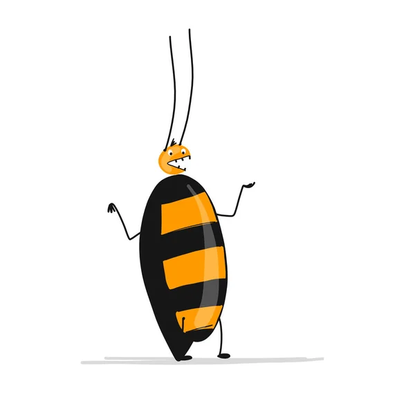 有趣的蟑螂为您的设计 — 图库矢量图片