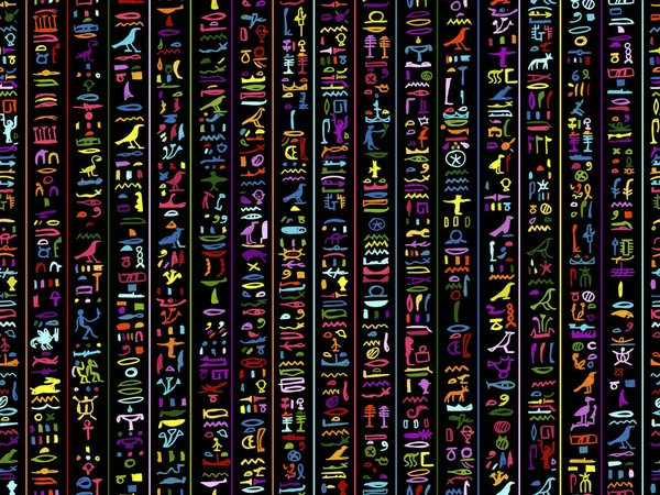 Hiéroglyphes Egypte, motif sans couture pour votre conception — Image vectorielle