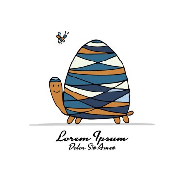 Komik kaplumbağa, tasarımınız için kroki