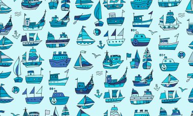 Sevimli küçük gemiler, tasarımınız için seamless modeli