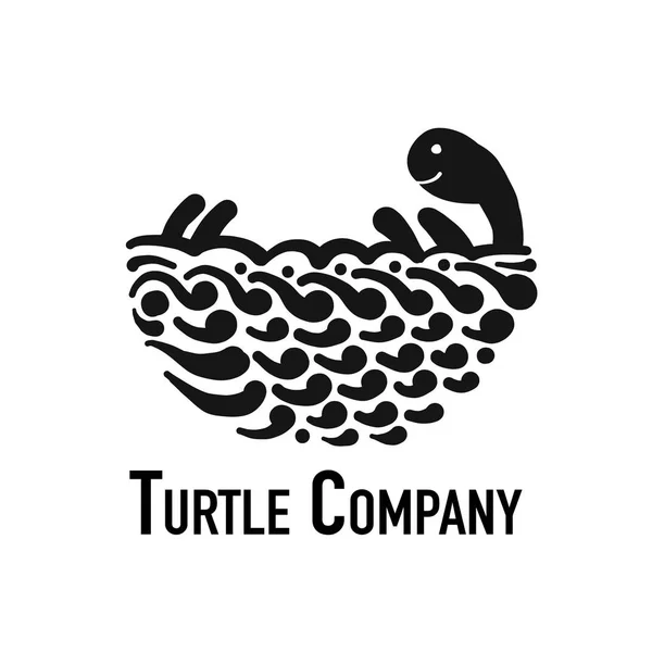Logo tortuga, silueta negra para su diseño — Archivo Imágenes Vectoriales