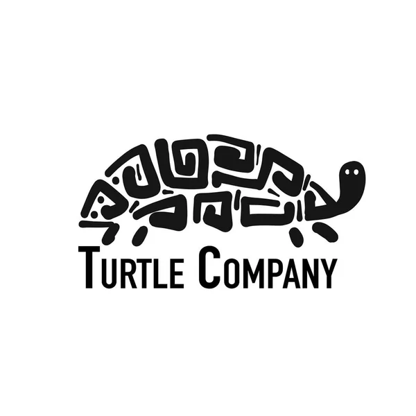 Logotipo da tartaruga, silhueta preta para o seu design —  Vetores de Stock