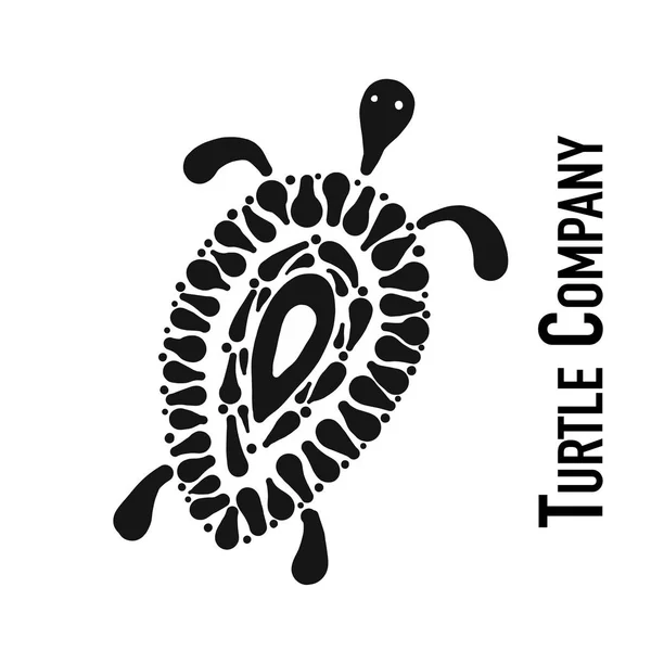 Sylwetka logo, Czarny Żółw do projektowania — Wektor stockowy