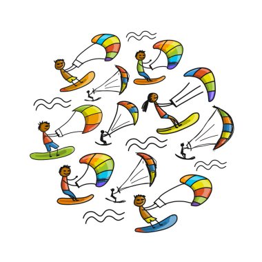 Kiteboarding, tasarımınız için kroki