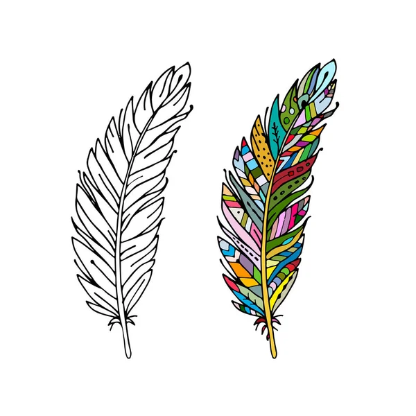 Art feather for your design — Stock Vector