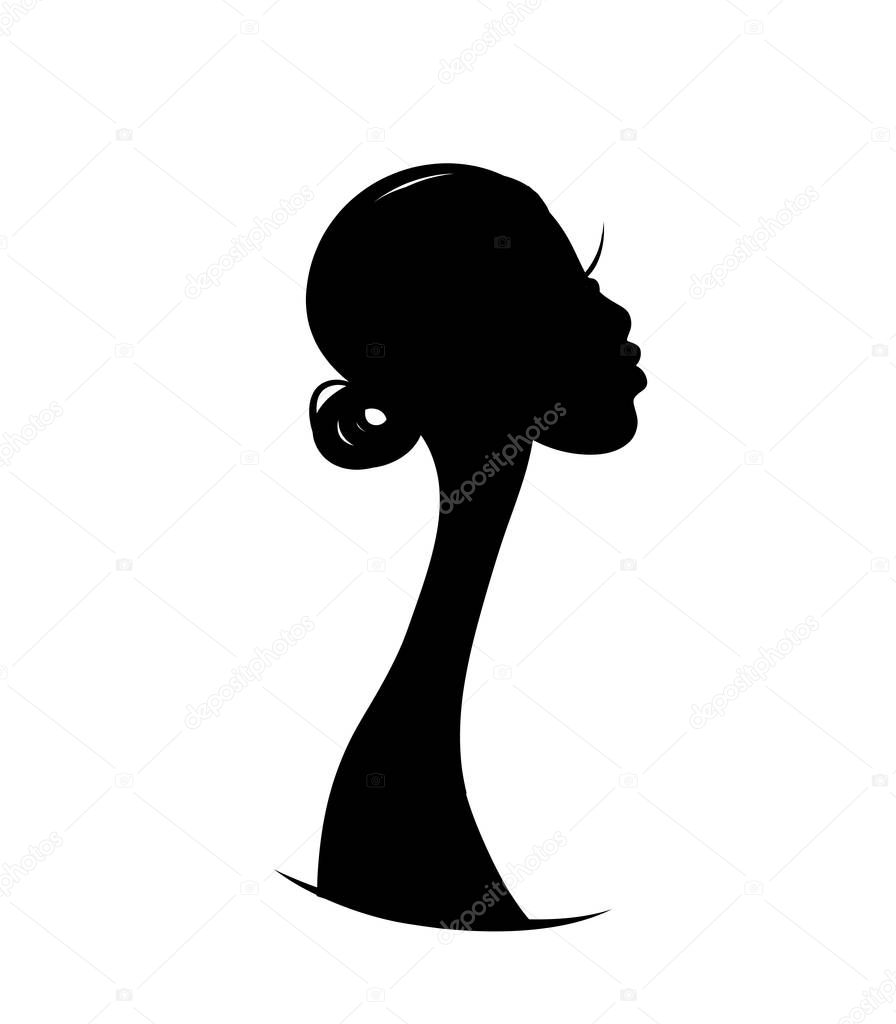 Female portrait, sketch for your design. Vector illustration