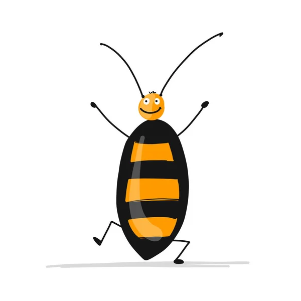 Funny cucaracha para su diseño — Vector de stock