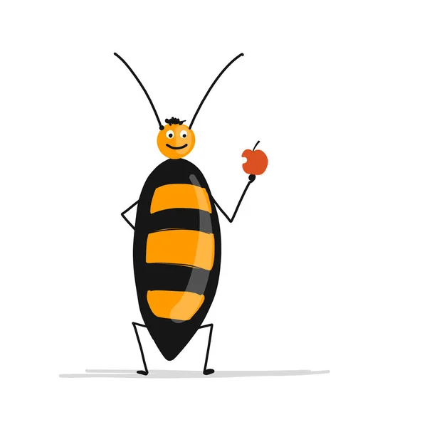 Funny cucaracha para su diseño — Vector de stock