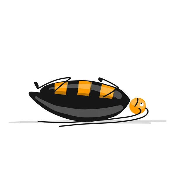 Funny cucaracha para su diseño — Vector de stock