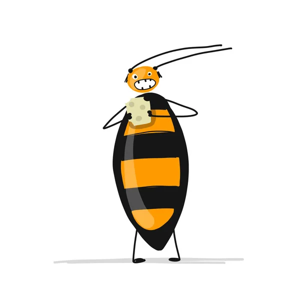 Funny cucaracha para su diseño — Vector de stock