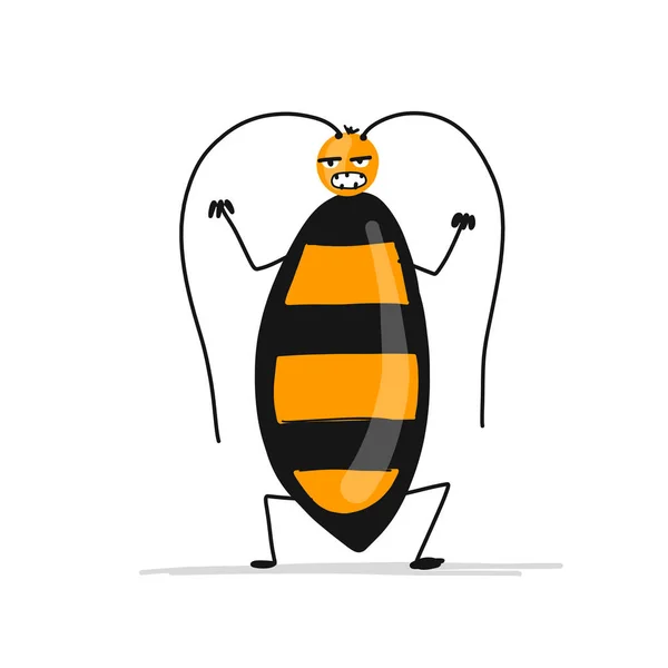 Funny cockroach for your design — Stock Vector