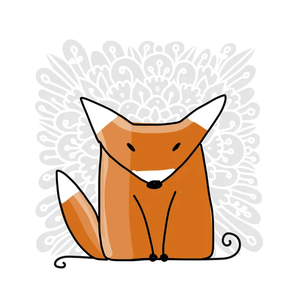 Χαριτωμένο Κόκκινη αλεπού, σκίτσο για το σχέδιό σας — Διανυσματικό Αρχείο