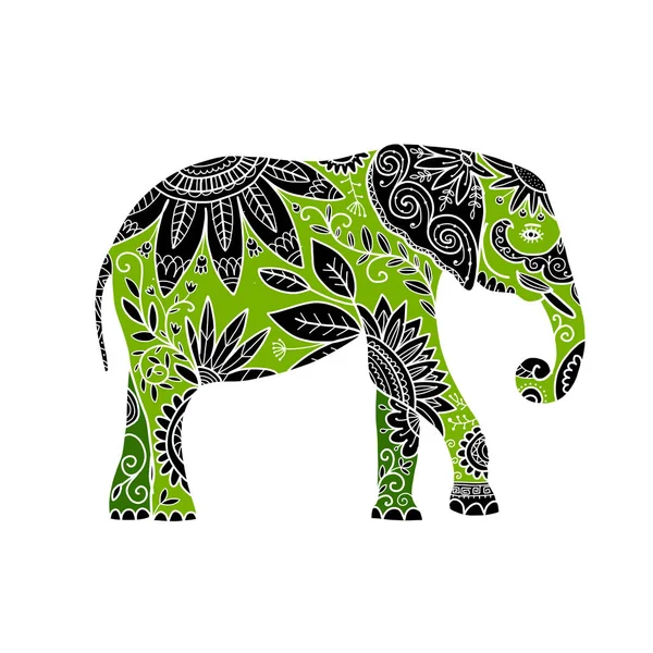 Elephant στολίδι, σκίτσο για το σχέδιό σας — Διανυσματικό Αρχείο