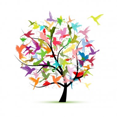 Sinek kuşu ağaç, tasarımınız için kroki