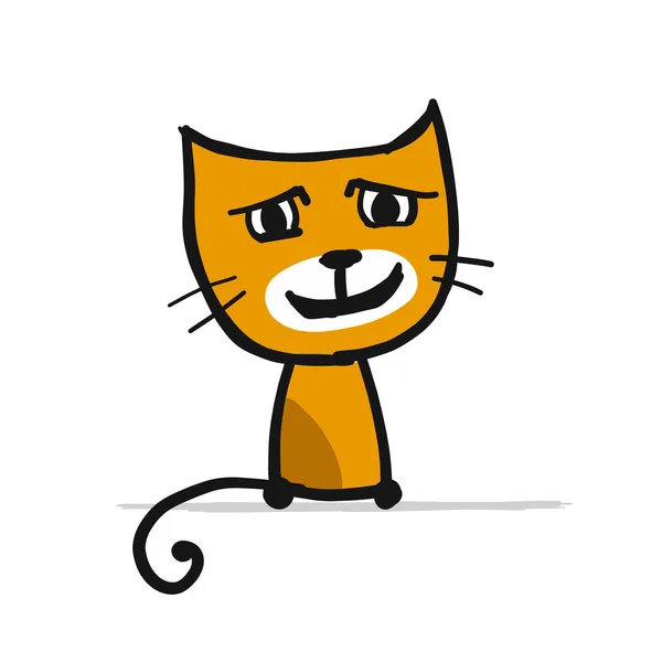 Gatito divertido, boceto para tu diseño — Archivo Imágenes Vectoriales