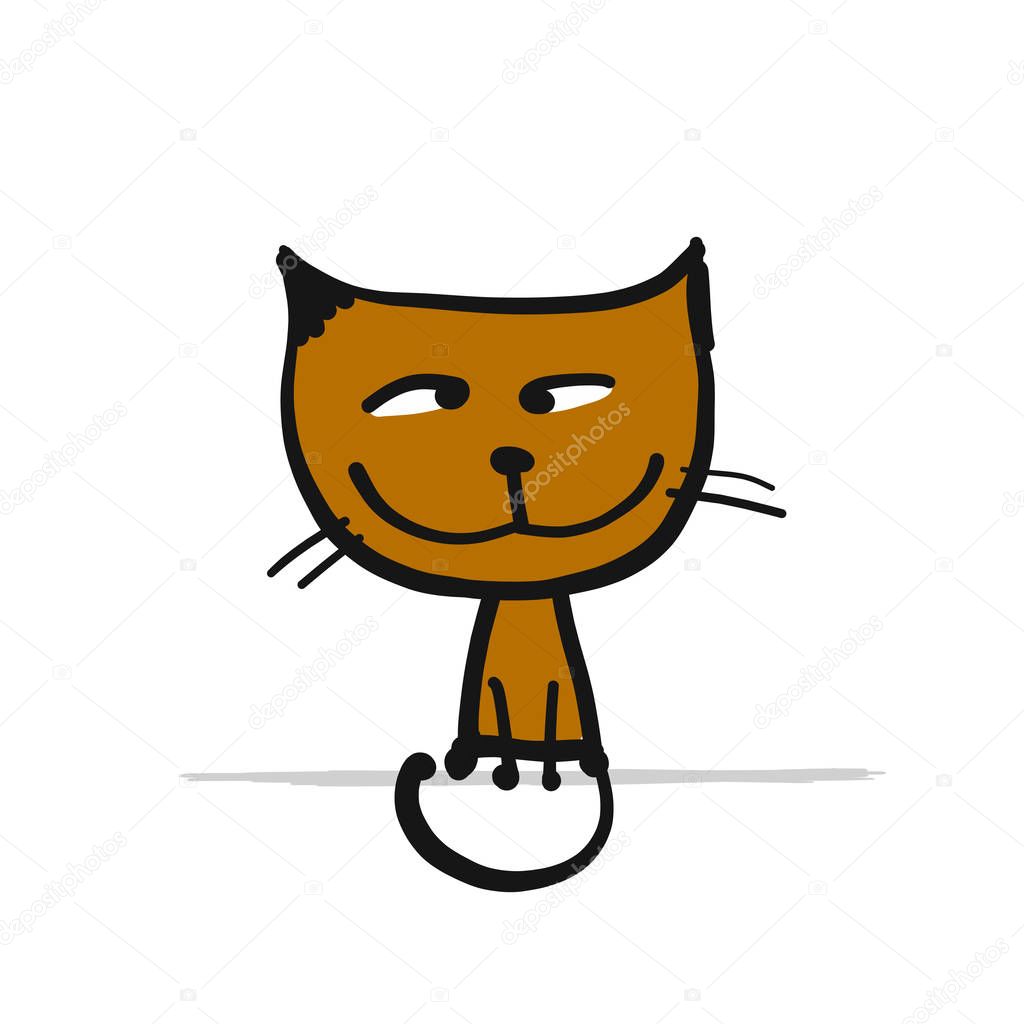 Lustige Katze, Skizze für Ihr design — Stockvektor © Kudryashka #192247878