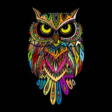 Süslü baykuş, dizaynınız için zenart
