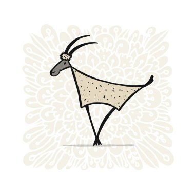 Komik keçi, tasarımınız için basit kroki