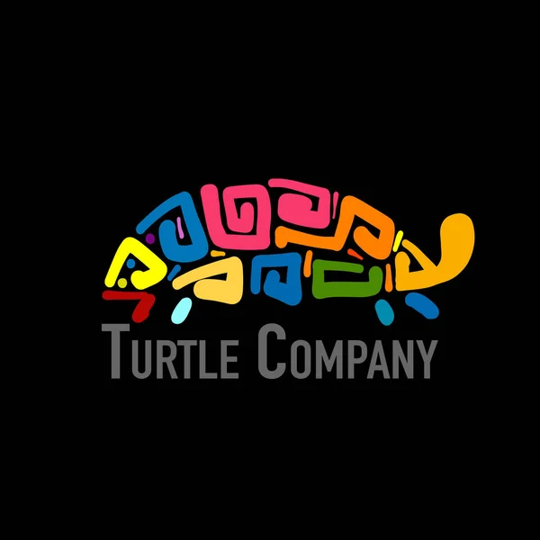 Logotipo colorido de tartaruga, silhueta preta para o seu design —  Vetores de Stock