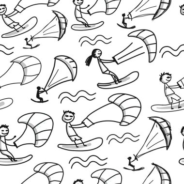 Kiteboarding, tasarımınız için seamless modeli