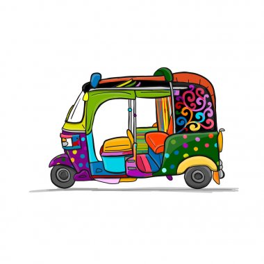 Saklardı, motosiklet Asya taksi. Tasarımınız için kroki