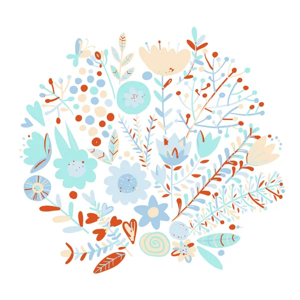 Marco floral, boceto para su diseño — Archivo Imágenes Vectoriales