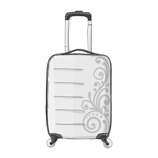 Podróży walizka makieta, szkic do projektowania — Wektor stockowy