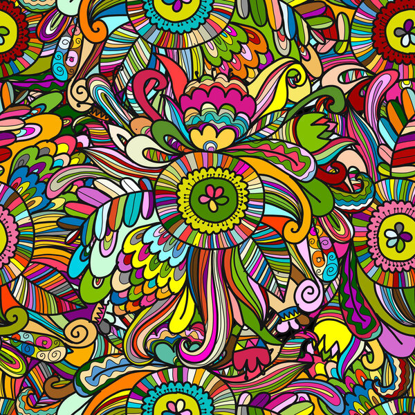 Floral seamless pattern, sketch for your design