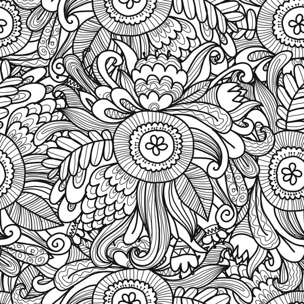 Квітковий безшовний візерунок, ескіз вашого дизайну — стоковий вектор