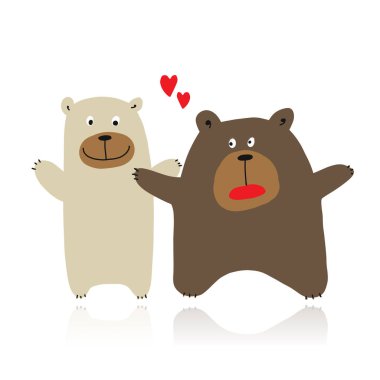 Komik Ayılar ailesi, tasarımınız için çizim yapın