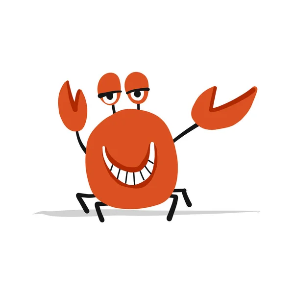 Lustige Krabbe, Skizze für dein Design — Stockvektor