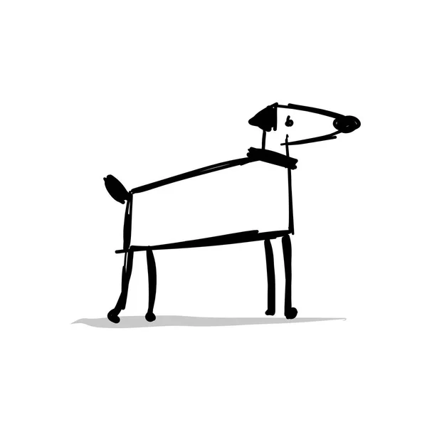 Divertido perro, boceto para su diseño — Archivo Imágenes Vectoriales