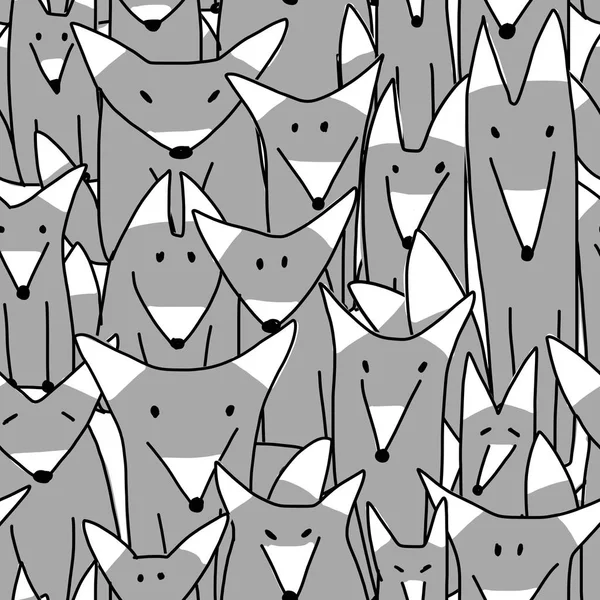늑대 가족, 디자인에 대 한 완벽 한 패턴 — 스톡 벡터