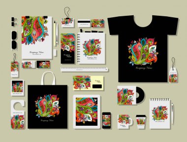 Kurumsal düz mock-up şablon, çiçek tasarım