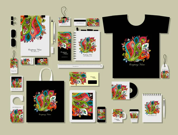 Kurumsal düz mock-up şablon, çiçek tasarım