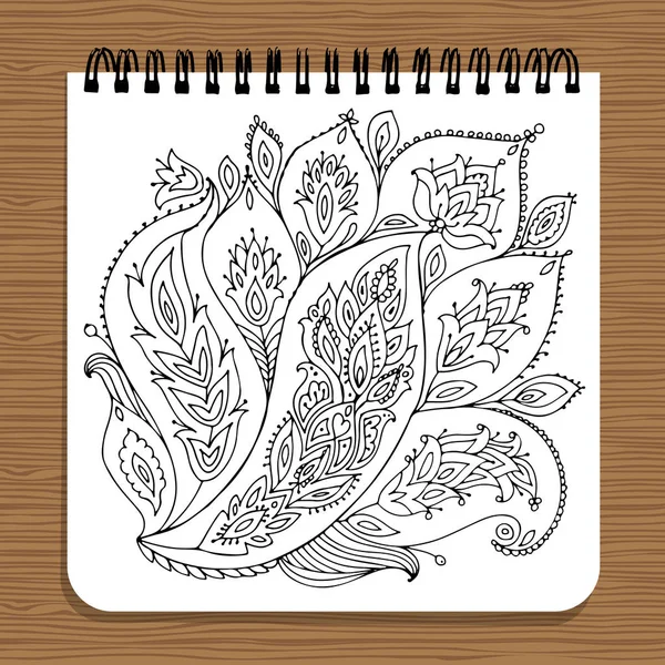 Notebook design, blommönster — Stock vektor