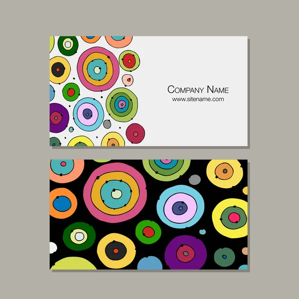 Diseño de tarjetas de visita, círculos abstractos — Archivo Imágenes Vectoriales