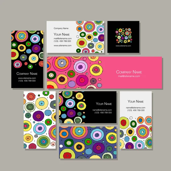 Set de cartes de visite, design abstrait — Image vectorielle