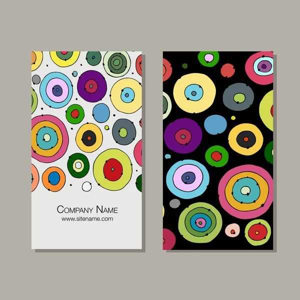 Diseño de tarjetas de visita, círculos abstractos — Archivo Imágenes Vectoriales