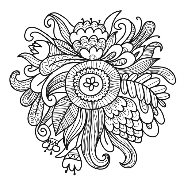 Fondo floral, boceto para su diseño — Vector de stock