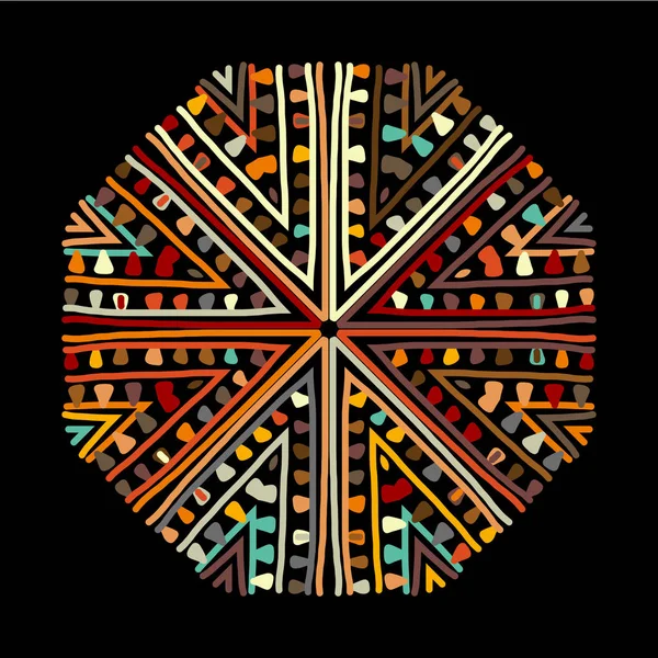 Décoration ronde, mandala ethnique — Image vectorielle