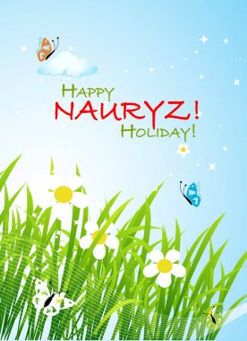 Nevruz tatil. Tasarımınız için tebrik kartı