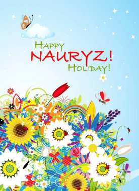 Nevruz tatil. Tasarımınız için tebrik kartı