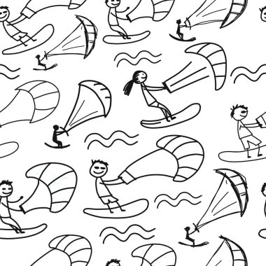 Kiteboarding, tasarımınız için seamless modeli