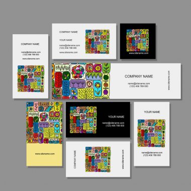 Kartvizit tasarım, etnik çiçek süsleme