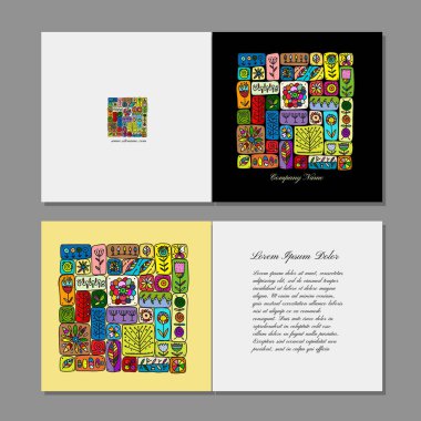 Tebrik kartı tasarımı, etnik el yapımı süs