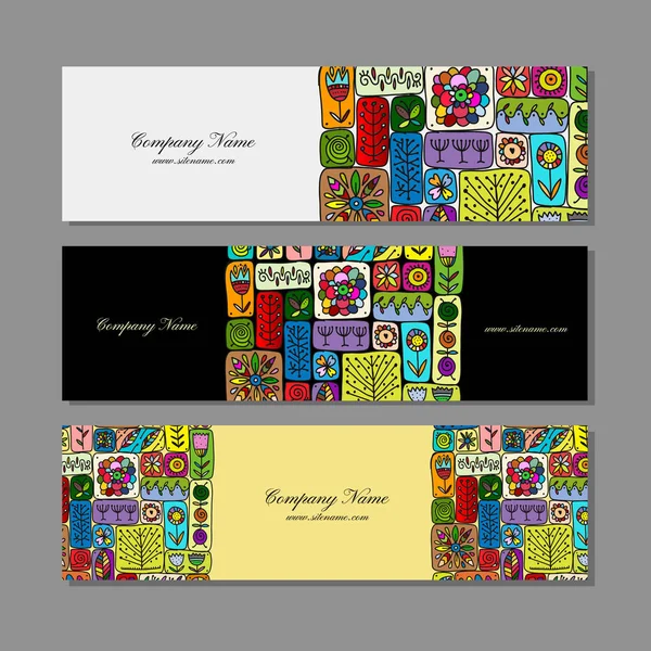 Banner Design, ethnische florale Ornamente — Stockvektor