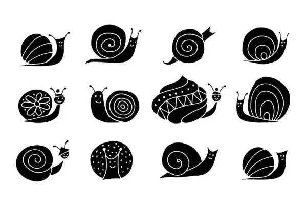 あなたのデザインのための面白いカタツムリのロゴ — ストックベクタ