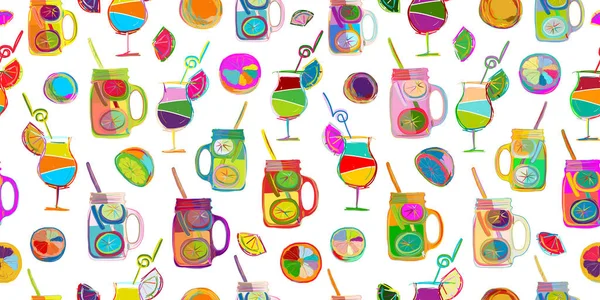 Pop art citrus party, seamless background design. — Stock Vector